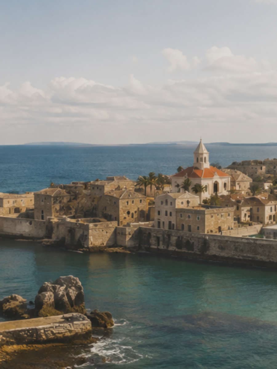 Sea wall and old town of Batroun